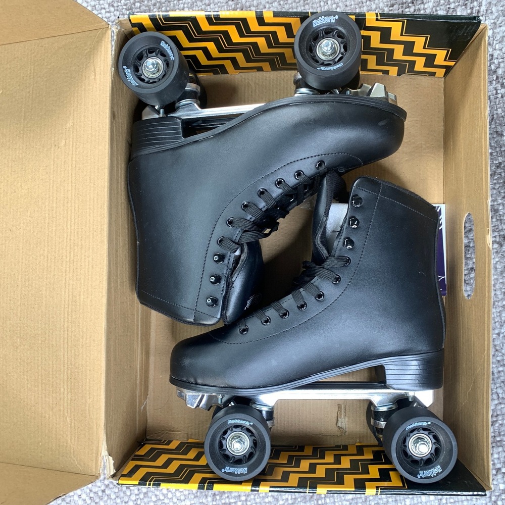 Nattork 301 Roller Skates Unisex W10.5 M9.5 Black Quad High Top Classic Retro